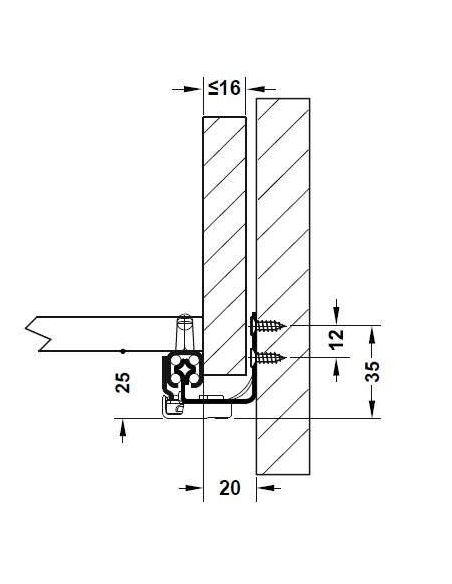 Направляючі часткового висування Hafele Favorit Q для ДСП 16 (комплект)