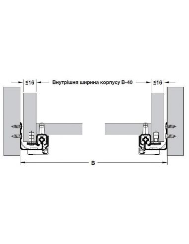 Направляючі часткового висування Hafele Favorit...
