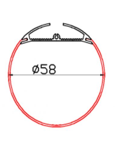 Профіль круглий для LED D-60 анодований...
