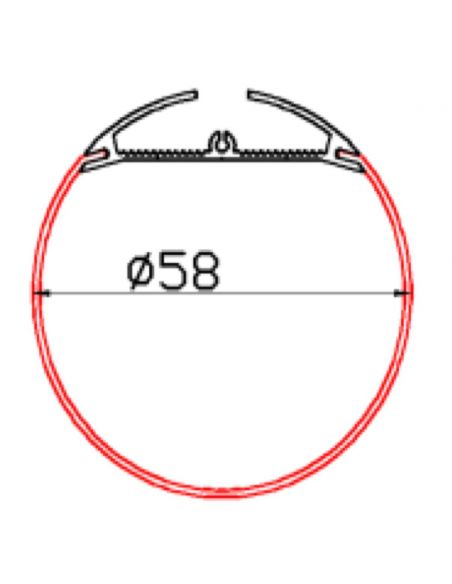 Профіль круглий для LED D-60 анодований алюміній 2м