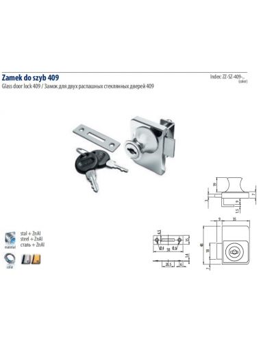 Замок накладной GTV 409 для 2-х стекл.дверей