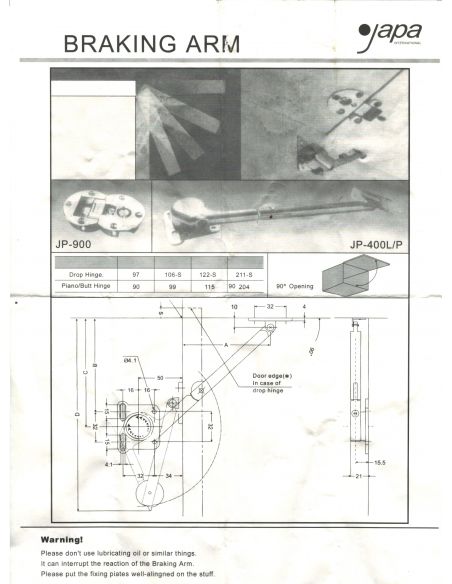 Підйомний механізм KENT Japa (лівий).