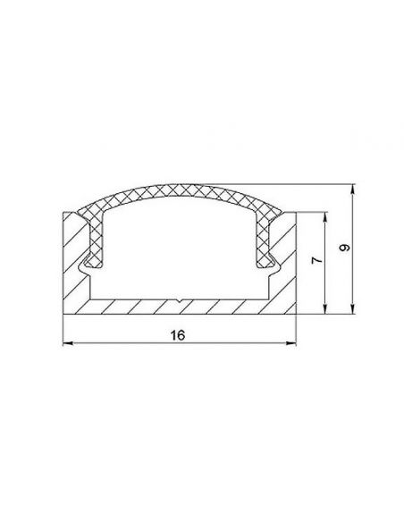 Профиль накладний №2 для LED чорний 2м з розсіювачем в к-кті (шт.)