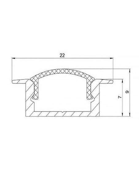 Профиль врезной для LED черный 2м с рассеивателем (шт.)