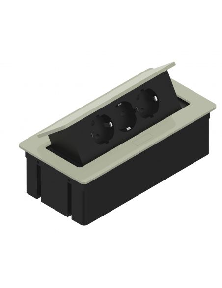 Подовжувач офісний SOFT / KWADRO 3 розетки SCHUKO чорний 1,5 метра провід з вилкою