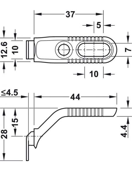 Cтяжка для задней стенки диаметром 10 мм длина 44 мм