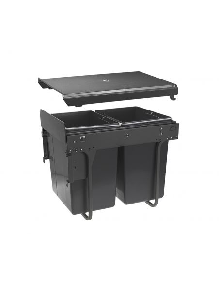 Ведро-сегрегатор для шкафа 400мм с креплен.фасада (PB-45-MF002X20-60A)