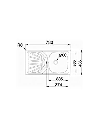 Кухонная мойка Pyramis ET 78 x 43,5 1B 1D...