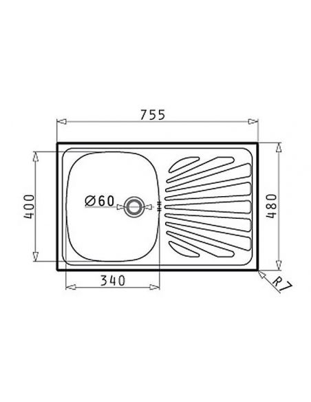 Кухонная мойка Pyramis CRETA 1B 1D MARGARITA 76 х 48 полированная