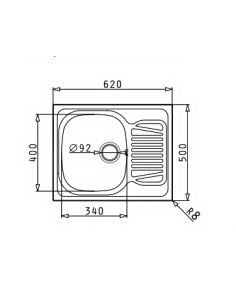 Кухонна мийка Pyramis SPARTA 62 х 50 1B 1D декор 2