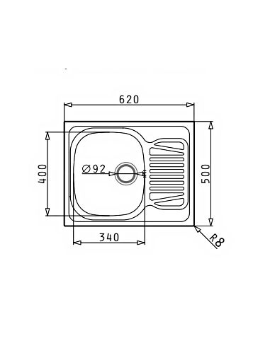 Кухонная мойка Pyramis SPARTA 62 х 50 1B 1D декор