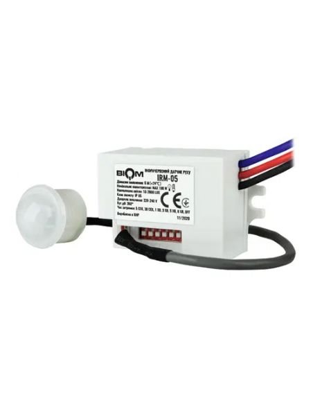 Датчик руху PIR 220В з таймером IRM-05 Biom