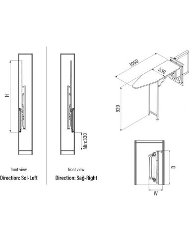 Прасувальна дошка в шафу розкладна антрацит...