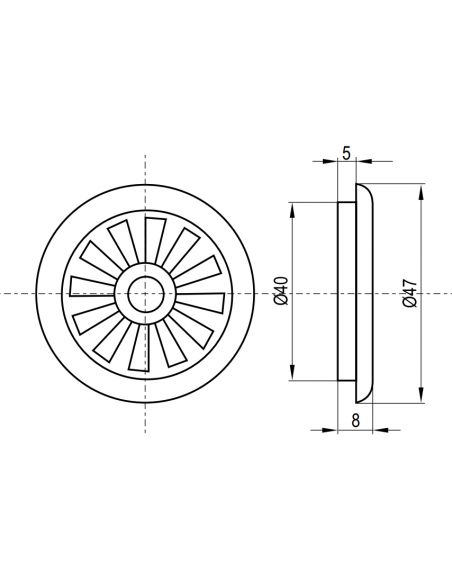 Заглушка вентиляционная D40 пластиковая