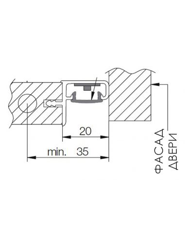 Профиль GOLA в верхний модуль для LED черный с...