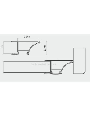 Профіль для LED в верхній модуль накладний 18мм...