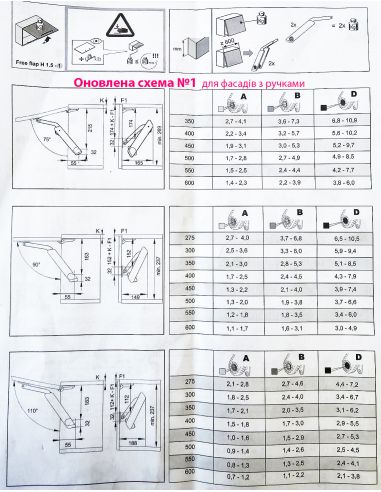 Підйомник Free Flap 1.5 білий з металевим...