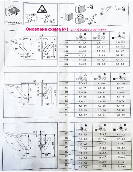 Подъемник Free Flap 1.5 белый с металлическим рычагом Häfele