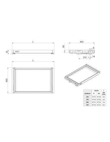 Висувна полиця WB-673 антрацит SYMPHONY
