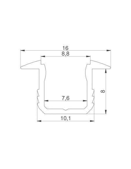 Профіль LED врізний з розсіювачем MICRO для стрічки 5мм