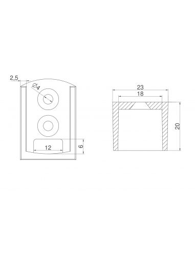Комплект креплений к штанге Lumino с пазом под LED
