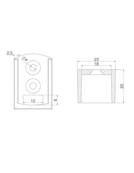 Комплект кріплень до штанги Lumino із пазом під LED