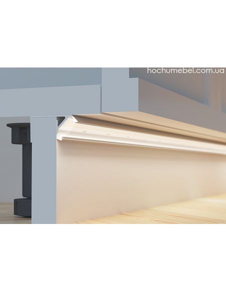Профіль для LED стрічки цокольний/поличний +45 L-3000 з розсіювачем