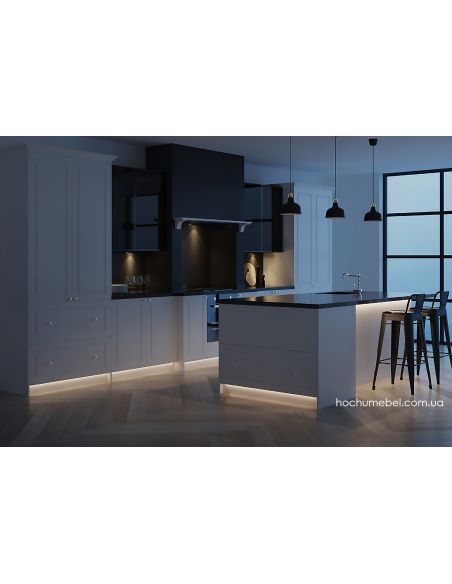 Профіль для LED стрічки цокольний/поличний +45 L-3000 з розсіювачем