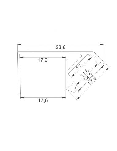 Профиль для LED ленты цокольный/полочный L-3000...