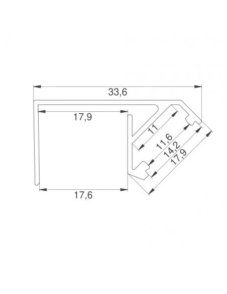Профиль для LED ленты цокольный/полочный L-3000 с рассеивателем