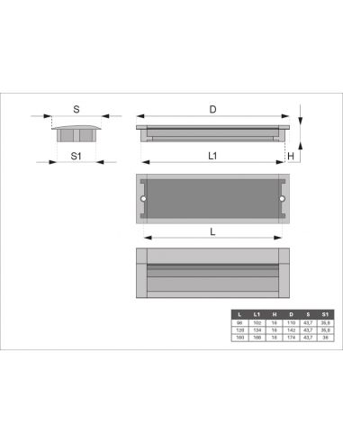 Ручка врізна ATM UM-010 L-128 A12/P2 (P2/P2)...
