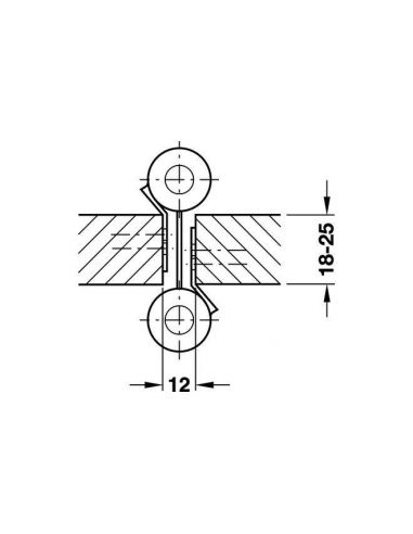 Петля для двустороннего открытия никелированная...
