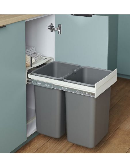 Відро-сегрегатор для шафи 400мм подвійне 2х20л (JC602) REJS