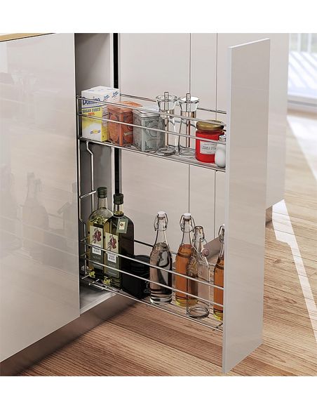 Карго 200 бокове (телескопічна направляюча з дотягувачем) ефект хром 2 полички REJS