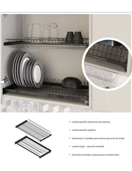 Сушка кухонна Variant 3 чорна з рамою REJS