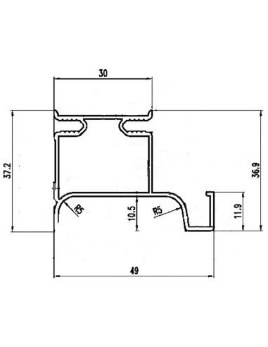 Профиль GOLA L вертикальный черный
