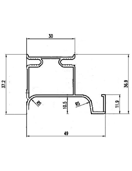 Профиль GOLA L вертикальный черный
