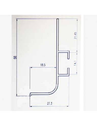 Профіль Gola L 50мм білий3,5м (50х27мм)
