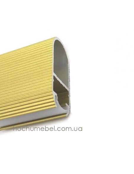 Штанга для LED ленты алюминиевая рифленая матовое золото L-3000