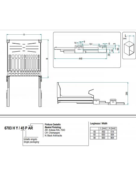 Сушка висувна  Ikona 6703H ардезія