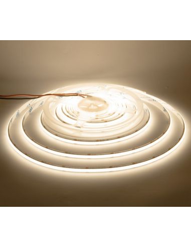 Лента COB 24V 5мм теплый белый 3000K 400LED/м 8W