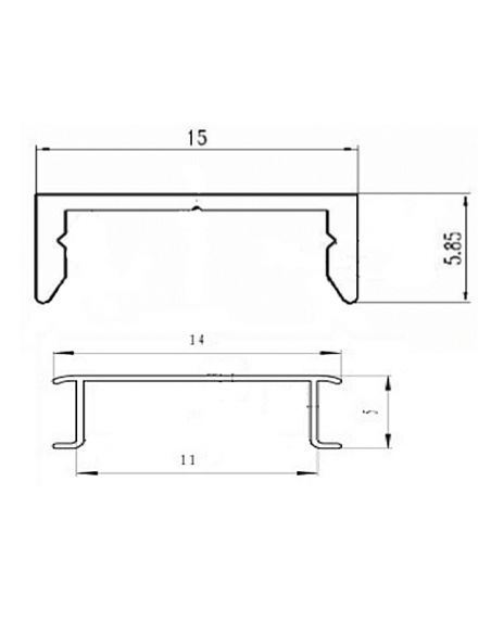 Профиль для LED накладной золото браш PREMIUM 3м с матовым рассеивателем