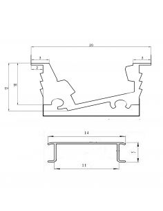 Профиль для LED врезной+угловой Loox 3м золото браш с... 2