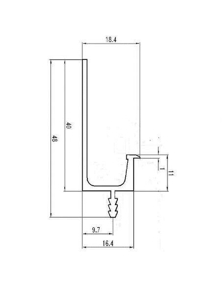 Ручка-профиль торцевая M8030 черный мат 3м