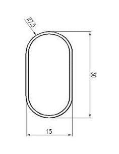 Штанга алюмінієва овальна для шафи матовий білий 3м 2