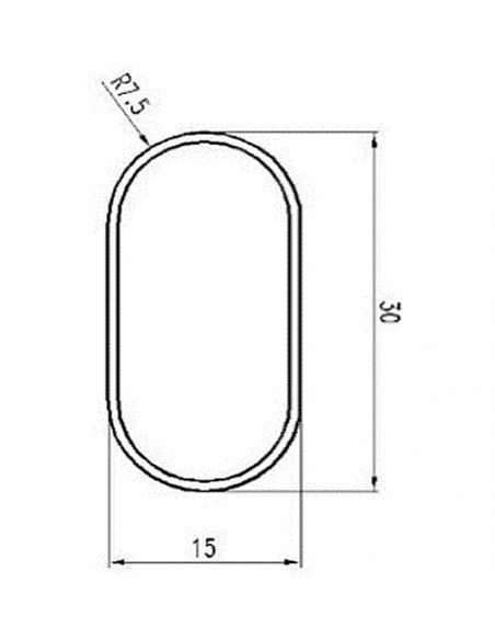Штанга алюмінієва овальна для шафи матовий білий 3м