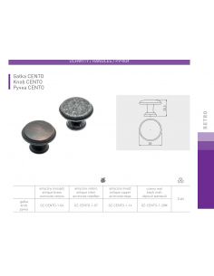 Ручка кнопка GTV CENTO d28 мм Антична латунь 2