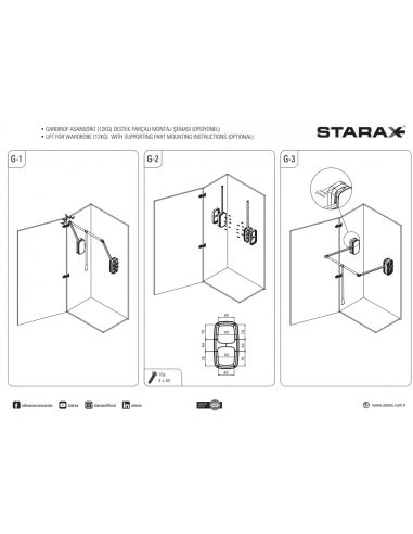 Гардеробный лифт-пантограф 600-850мм (12кг)...