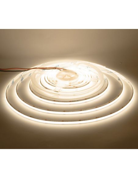 Стрічка COB 12V 5мм теплий білий 3000К 400LED/м 8W
