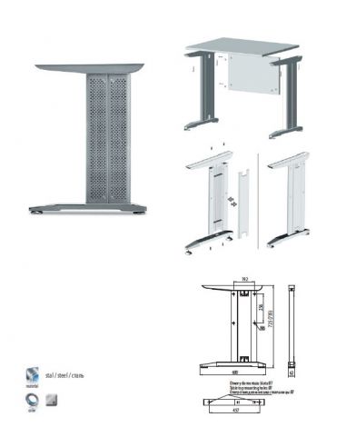 Металл. каркас для стола GTV SB-A60X72-80